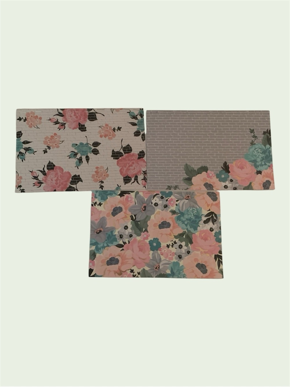 Handmade Pocket Notebooks Set of 3, Floral Shabby Chic Journal Bundle